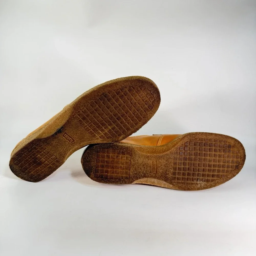 Vtg 1970s Levis Loafers Shoes Mens 10.5 Orange Tab Rubber Gum Soles Disco Hippie